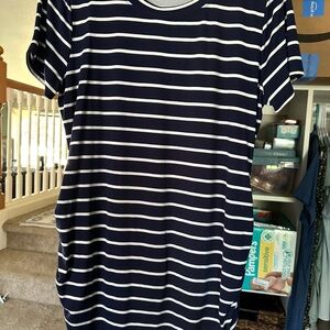 Striped Navy and White Tee